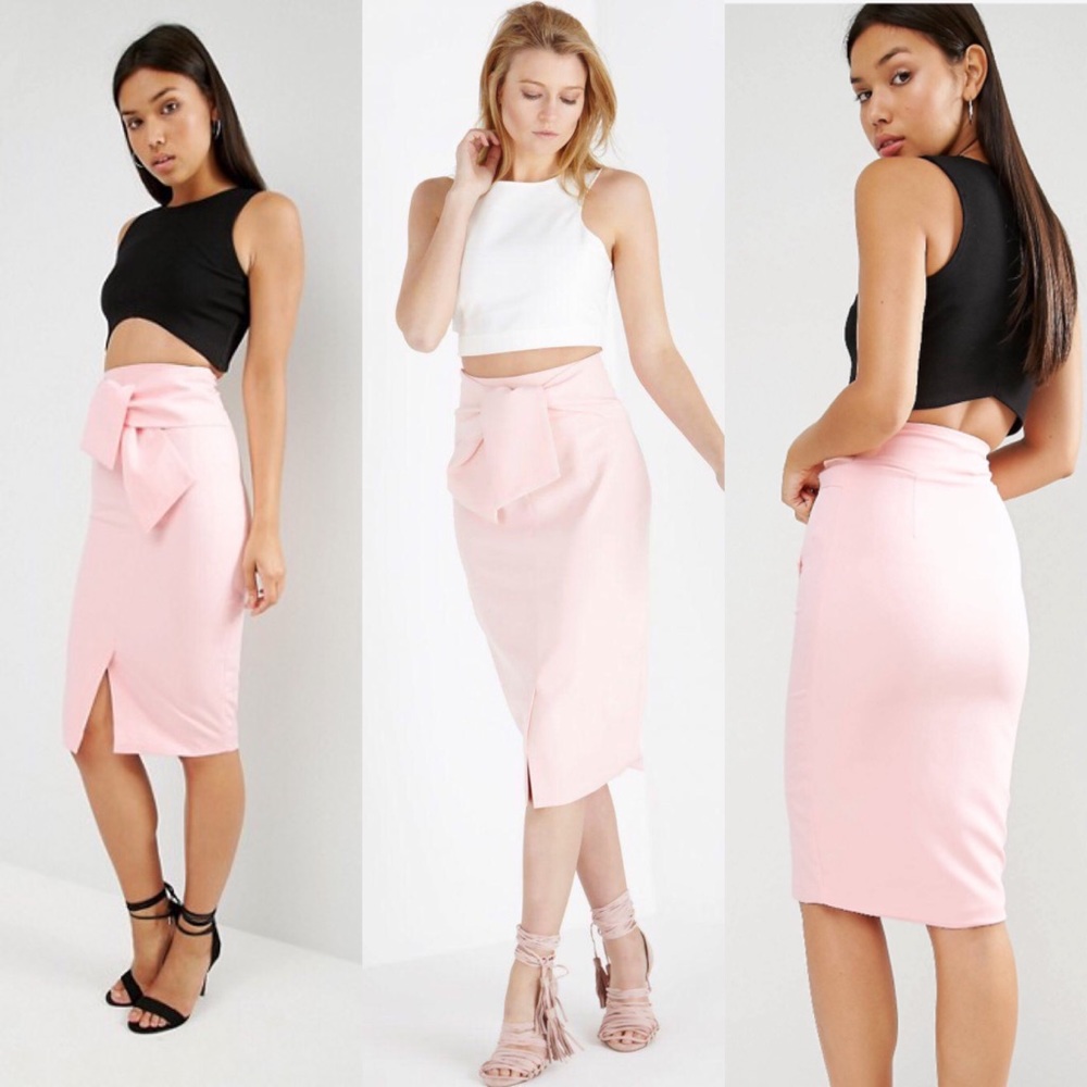 Lavish Alice Pink Midi Skirt